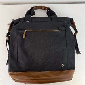 VESSEL Heavy Canvas and Faux Suede Synthetic Leather Backpack